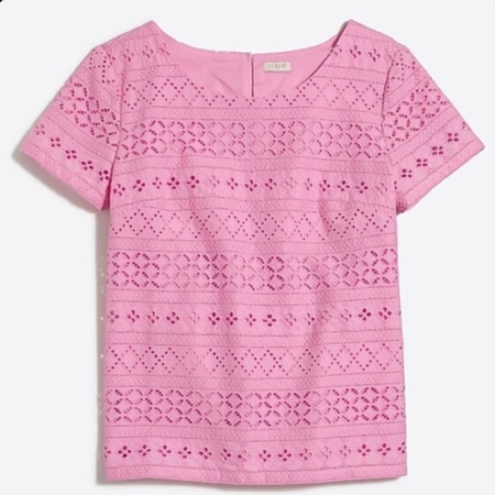 J.Crew Pink Lace Top